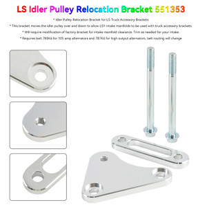551353 Billet Idler Pulley Relocation Bracket For Chevy Truck LS LQ4 LQ9 LSX