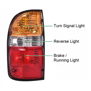 2PCS Rear Tail Lights Lamps For Toyota Tacoma 2001-2004 W/Bulbs