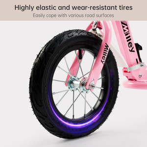 Shock-Absorbing Foldable Commuter Kick Scooter For Adults and Teens With 12" Large Smooth Rolling Rubber Air Tires White