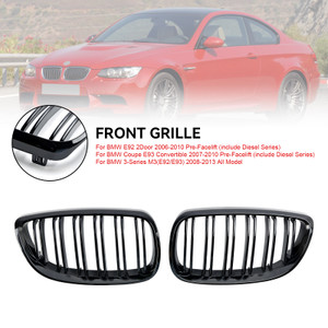 2008-2013 BMW 3-Series M3(E92/E93) Front Kidney Grille Gloss Black Generic