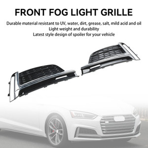 2018-2019 Audi S5 A5 S-Line Cabriolet / Coupe / Sportback 2PCS Front Bumper Fog Light Grille Cover Trim 8W6807682FRU6 Generic