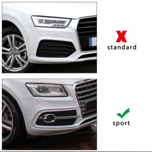 2013-2017 Audi Q5 S-Line SQ5 Front Bumper Fog Light Grille Gloss Black Chrome Generic