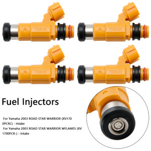 1999-2009 Yamaha FJR1300 Road Star Warrior XV1700 4Pcs Fuel Injectors 5FL-13761-00-00 Generic