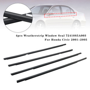 2001-2005 Honda Civic 4pcs Weatherstrip Window Seal 72410S5A003 Generic