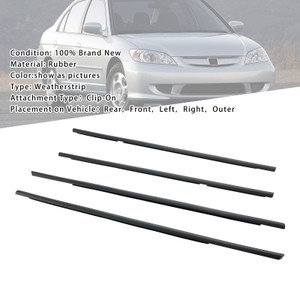 2001-2005 Honda Civic 4pcs Weatherstrip Window Seal 72410S5A003 Generic