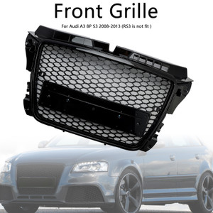 2008-2013 Audi A3 8P S3 RS3 Style Honeycomb Front Bumper Grille Black Generic