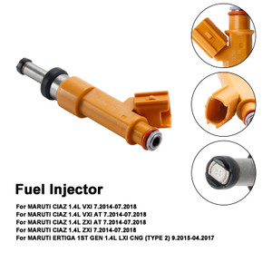 2014-2018 MARUTI CIAZ 1.4L ERTIGA SWIFT DZIRE 1PCS Fuel Injector 15710M83P00 Orange Generic
