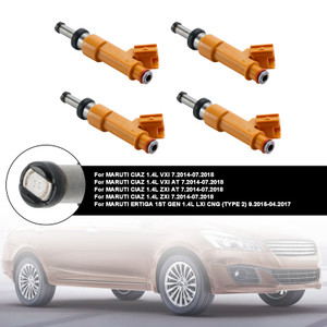 2014-2018 MARUTI CIAZ 1.4L ERTIGA SWIFT DZIRE 4PCS Fuel Injector 15710M83P00 Orange Generic