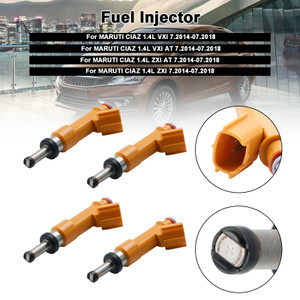 2014-2018 MARUTI CIAZ 1.4L ERTIGA SWIFT DZIRE 4PCS Fuel Injector 15710M83P00 Orange Generic