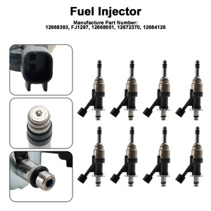 2015-2018 Cadillac Escalade 8PCS Fuel Injector 12668393 Silver Generic