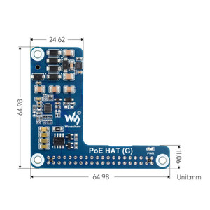 Raspberry Pi 5 Ethernet Expansion Board PoE Power Supply For Official Shell
