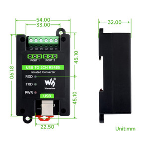 Industrial Grade Isolated USB to 2-Way RS485 Serial Port Converter FT2232HL Chip