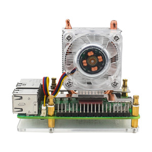 Raspberry Pi 5 Vertical Tower Fan Set with 0.96 inch OLED Screen Radiator Shell