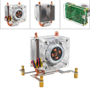 Raspberry Pi 5 Vertical Tower Fan Set with 0.96 inch OLED Screen Radiator Shell
