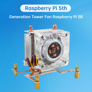 Raspberry Pi 5 Vertical Tower Fan Set with 0.96 inch OLED Screen Radiator Shell