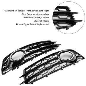 2009-2012 Audi A3 8P S-Line Honeycomb Front Bumper Fog Light Grille Cover Generic