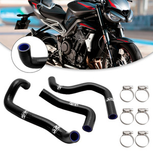 2020-2022 Triumph Street Triple 765R/ 765RS Silicone Radiator coolant Hose kit Black Generic