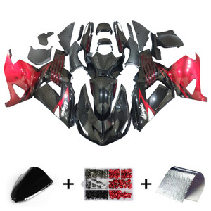 2006-2011 Kawasaki ZX14R ZZR1400 Black Red & White Fairing Kit