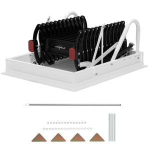 12 Step Black Folding Attic Ladder Wall Mounted Pulldown Ceiling Stairs (39.4"x27.6")