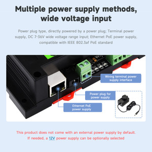 Industrial 8-Channel Ethernet Relay Module Modbus RTU/TCP Protocol Poe Ethernet