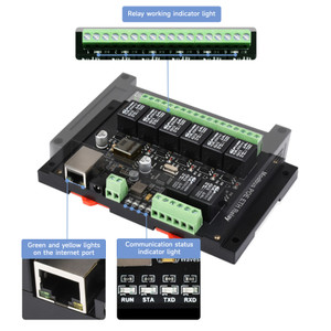 Industrial 8-Channel Ethernet Relay Module Modbus RTU/TCP Protocol Poe Ethernet