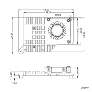 Raspberry Pi 5/5B PCIe to M.2 Adapter Board Radiator Fan Nvme Hard Disk Protocol