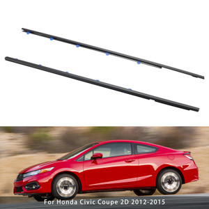 2012-2015 Honda Civic Coupe 2D Left+Right Weatherstrip Belt Molding 72410-TS8-A01b Generic