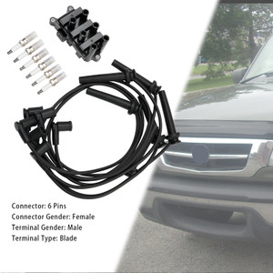 2001-2008 Ford E-150 E-250 F-150 Freestar Mustang Ranger Taurus Windstar Ignition Coil+6 Spark plug+6 Wire FD498 Generic