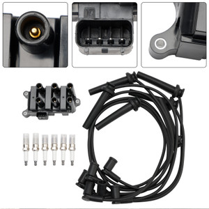2001-2008 Ford E-150 E-250 F-150 Freestar Mustang Ranger Taurus Windstar Ignition Coil+6 Spark plug+6 Wire FD498 Generic
