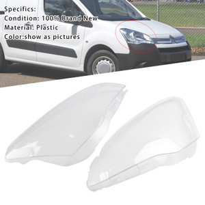 2012-2018 Citroen Berlingo Mk2 Van 3 Left+Right Headlight Lens Cover Generic