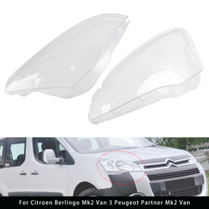 2015-2018 Peugeot Partner Mk2 Van Left+Right Headlight Lens Cover Generic