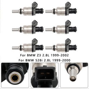 1998-2006 BMW 325xi 325i 320i 325Ci 525i 323Ci 323i Z4 6PCS Fuel Injector 13537546244 Black Generic