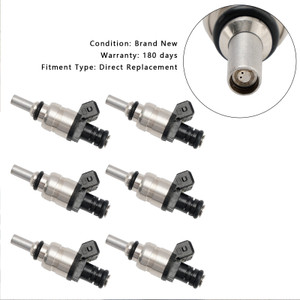 1998-2006 BMW 325xi 325i 320i 325Ci 525i 323Ci 323i Z4 6PCS Fuel Injector 13537546244 Black Generic