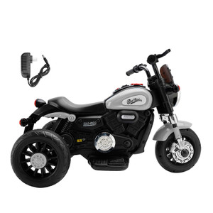 3 Wheel Kids Ride On Motorcycle 6V Powered Electric Dual Drive Toy Car Gray