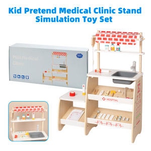 Kid Pretend Medical Clinic Stand Simulation Toy Set With 22 Accessories Ages 3+