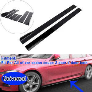 Pair of Side Skirts Extensions Splitters Glossy Black For VW Golf MK5 MK6 MK7 CC Ford Mustang Focus RS ST
