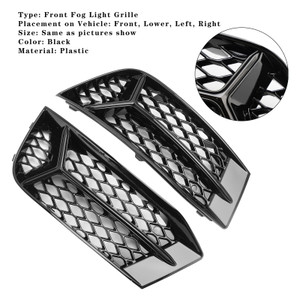 2017-2020 Audi A3 2*Front Fog Light Grille Black Generic