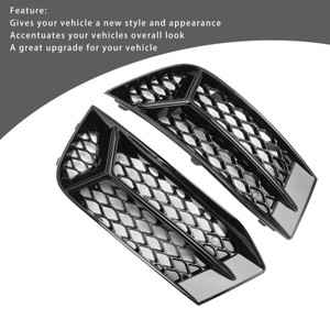 2017-2020 Audi A3 2*Front Fog Light Grille Black Generic