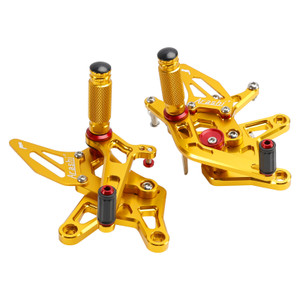 2021-2024 Kawasaki ZX6R ZX-6R Racing Adjustable Rearsets Foot Pegs Gold Generic