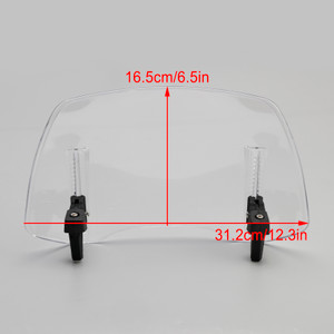 Universal Adjustable Windshield Clip On Wind Screen Deflector Extension Spoiler Clear