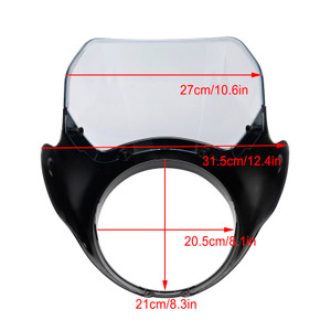 2023-2024 HONDA GB350 GB350S Windshield WindScreen Headlight Fairing Cover Gloss black+Gray Generic