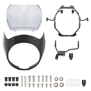 2023-2024 HONDA GB350 GB350S Windshield WindScreen Headlight Fairing Cover Gloss black+Gray Generic