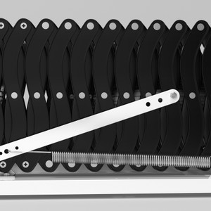 Wall Mounted Folding Ladder Black Loft Attic Stairs Pull down 12 Steps