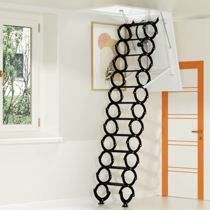 11 Steps Black Loft Folding Electirc Attic Ceiling Ladder Stairs 31.5*43.31"