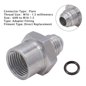 87-98 Truck 6AN Male Flare Supply Feed Fuel Line Adapter Fitting to Female M16-1.5 Oring Power Steering and Fuel Adapter Thread Connector Aluminum F06ANFM1615