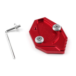Kickstand Shoe Extension Plate Pad Side Stand Kawasaki ZX-14R ZZR1400 (07-14) GTR1400 CONCOURS 14 (08-14) Red