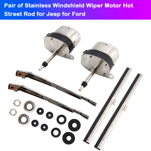 Jeep Pair of Stainless Windshield Wiper Motor Hot Street Rod 558SS S6558 Generic