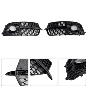 2013-2017 Audi Q5 S-Line SQ5 Front Bumper Fog Light Grille (Left & Right) 8R0807682N Gloss Black Generic