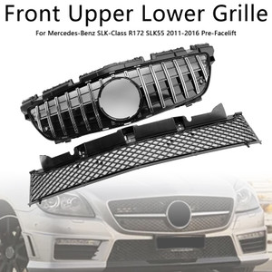 2011-2016 Mercedes-Benz SLK-Class R172 SLK55 Front Upper Lower Grille Chrome Generic