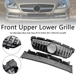 2011-2016 Mercedes-Benz SLK-Class R172 SLK55 Front Upper Lower Grille Chrome Generic